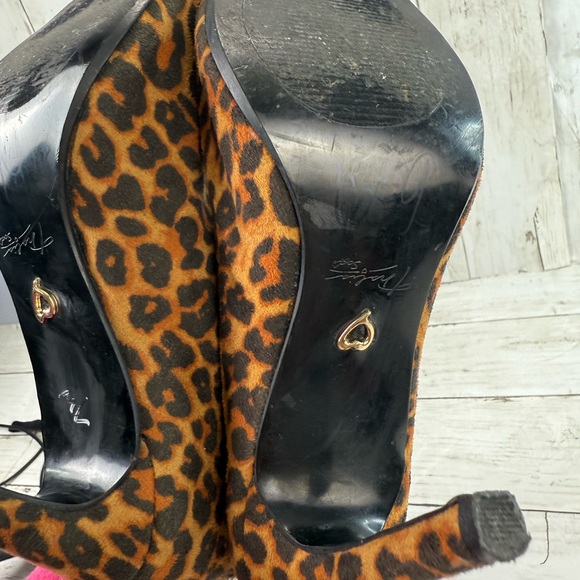 Thalia Sodi Women’s Stiletto Ankle Booties Animal Print Faux Suede Size 6M Lynda - Picture 8 of 14
